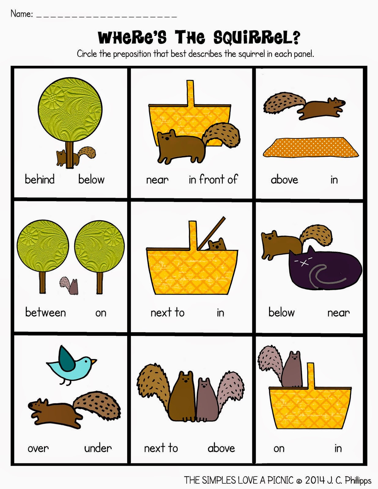 Preposition Worksheets For Kindergarten