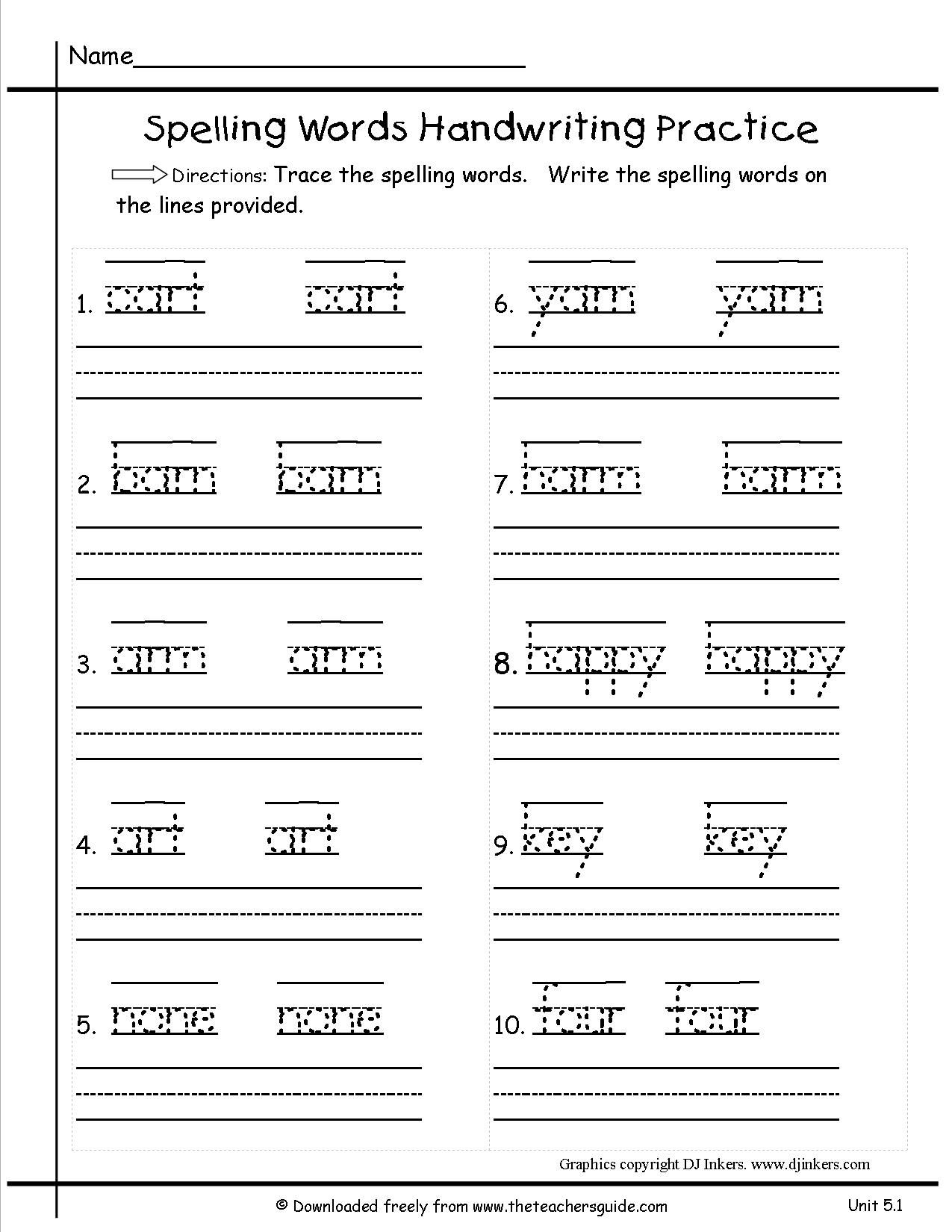 1St Grade Handwriting Practice Sheets Worksheets For All | Download | Free Printable 1St Grade Handwriting Worksheets
