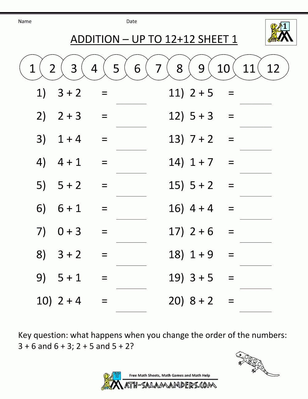 1St-Grade-Math-Worksheets-Mental-Addition-To-12-1.gif 1,000×1,294 | Free Printable Math Worksheets For 1St Grade Addition