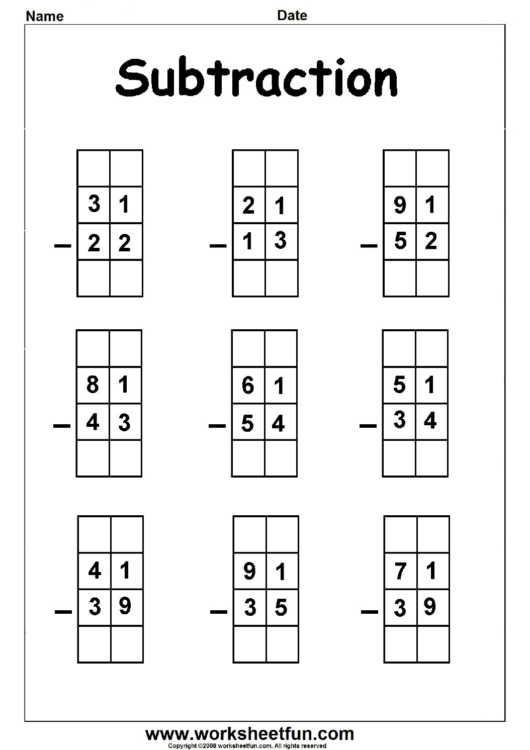 Subtraction With Borrowing