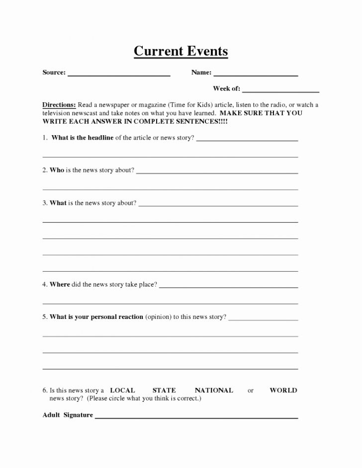 20 Free Current Events Worksheets – Diocesisdemonteria | Current Events