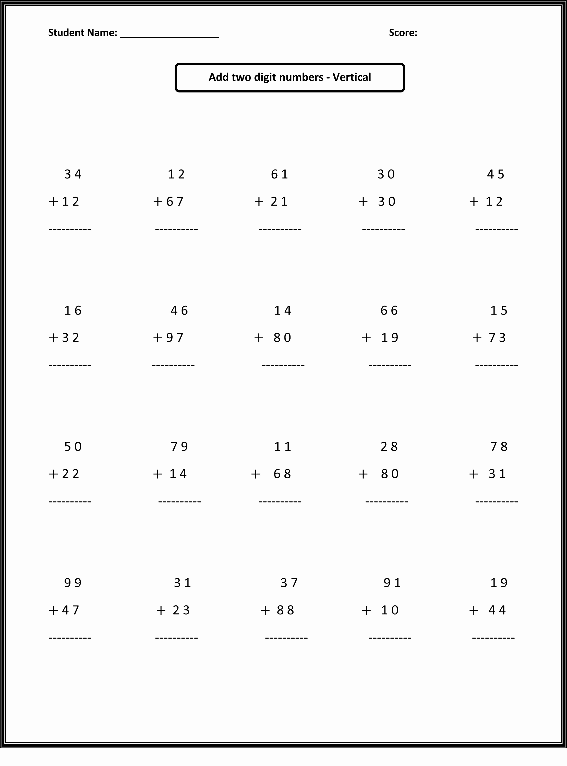 20 Free Printable Math Worksheets For Second Grade | Printable Math Worksheets