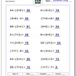 24 Printable Order Of Operations Worksheets To Master Pemdas! | Free Printable Order Of Operations Worksheets 7Th Grade