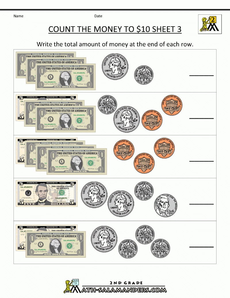 2Nd Grade Math Worksheets Money | Free Counting Money Worksheets | Printable Money Math Worksheets