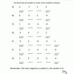 3Rd Grade Math Ordering Numbers From  10 To 10 | Printable 3Rd Grade Math Worksheets