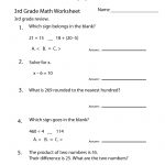 3Rd Grade Math Review Worksheet   Free Printable Educational | Free Printable Worksheets For 3Rd Grade