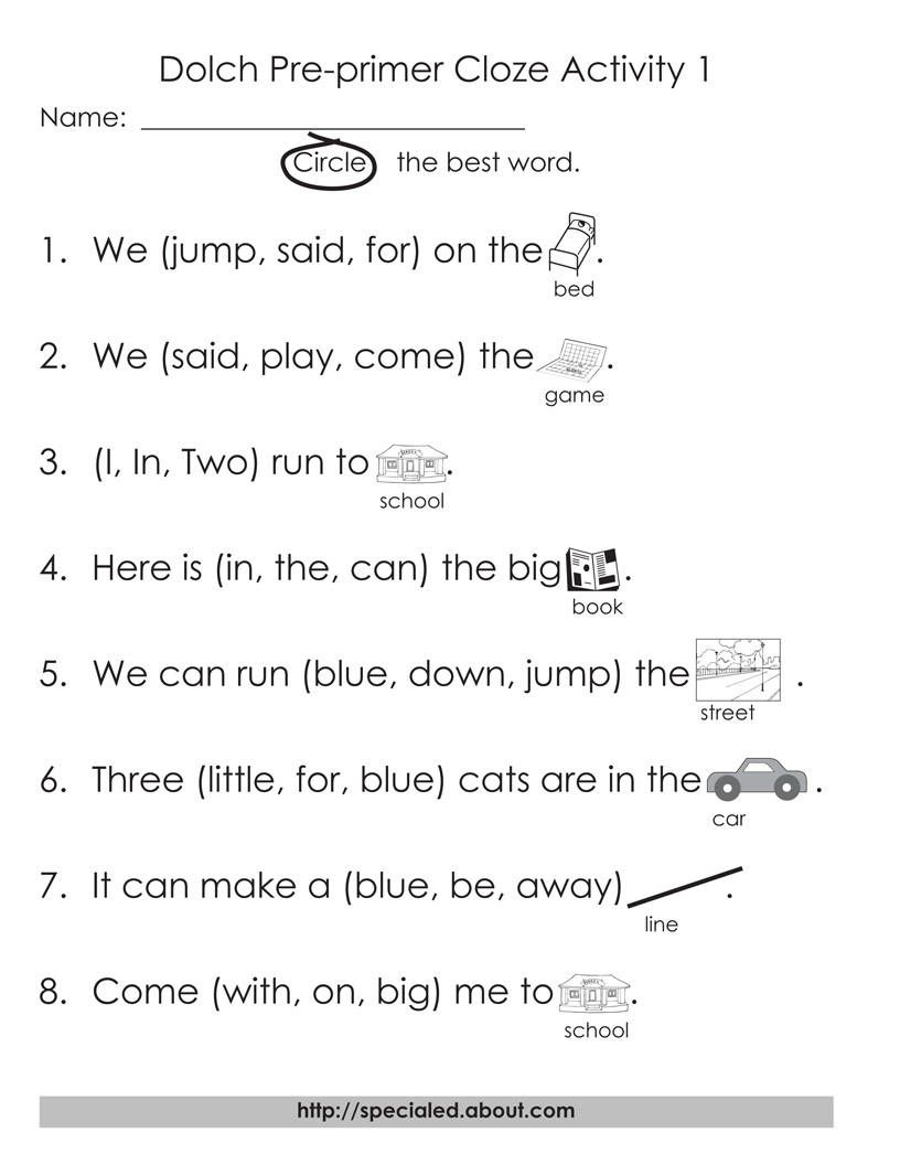 Free Printable Dolch Sight Words Worksheets Printable Worksheets