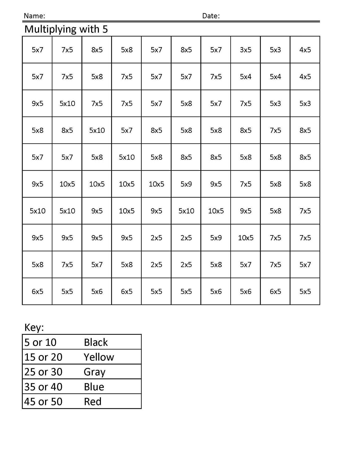 times table activities ks1