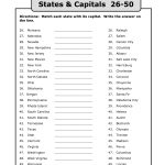 50 States Capitals List Printable | Back To School | States | Us States And Capitals Printable Worksheets