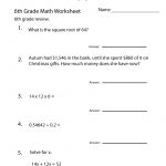 6 Grade Math Worksheets | Sixth Grade Math Practice Worksheet   Free | Free Printable Math Worksheets For 6Th Grade