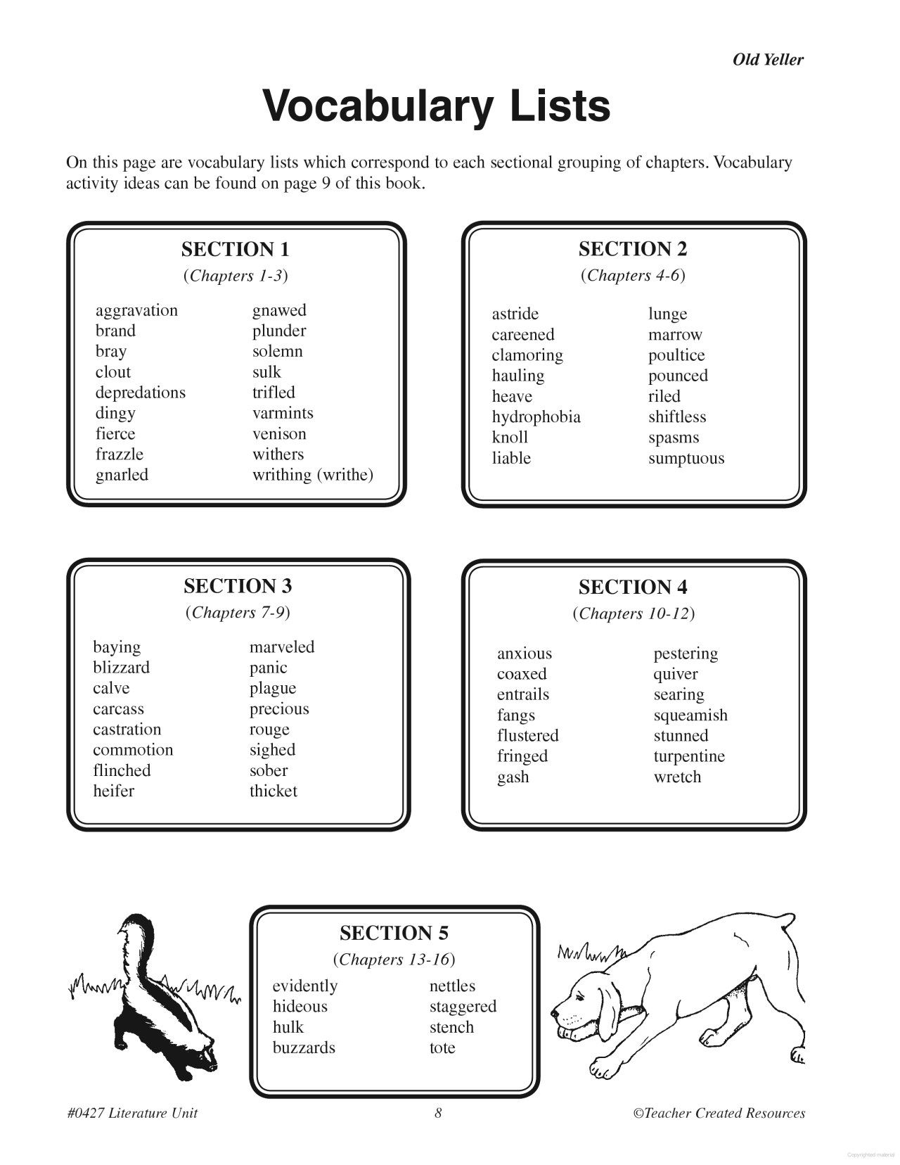 Old Yeller Printable Worksheets Printable Worksheets