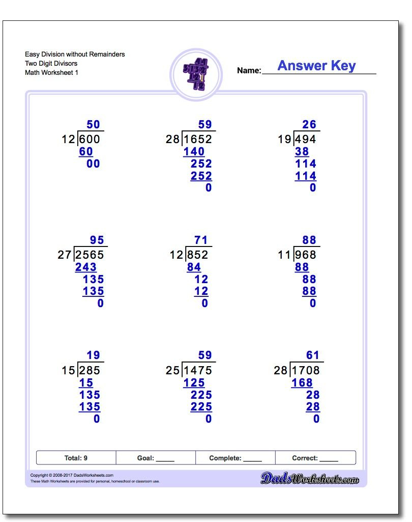 A Huge Collection Of Free Printable Long Division Worksheets With | Printable Long Division Worksheets