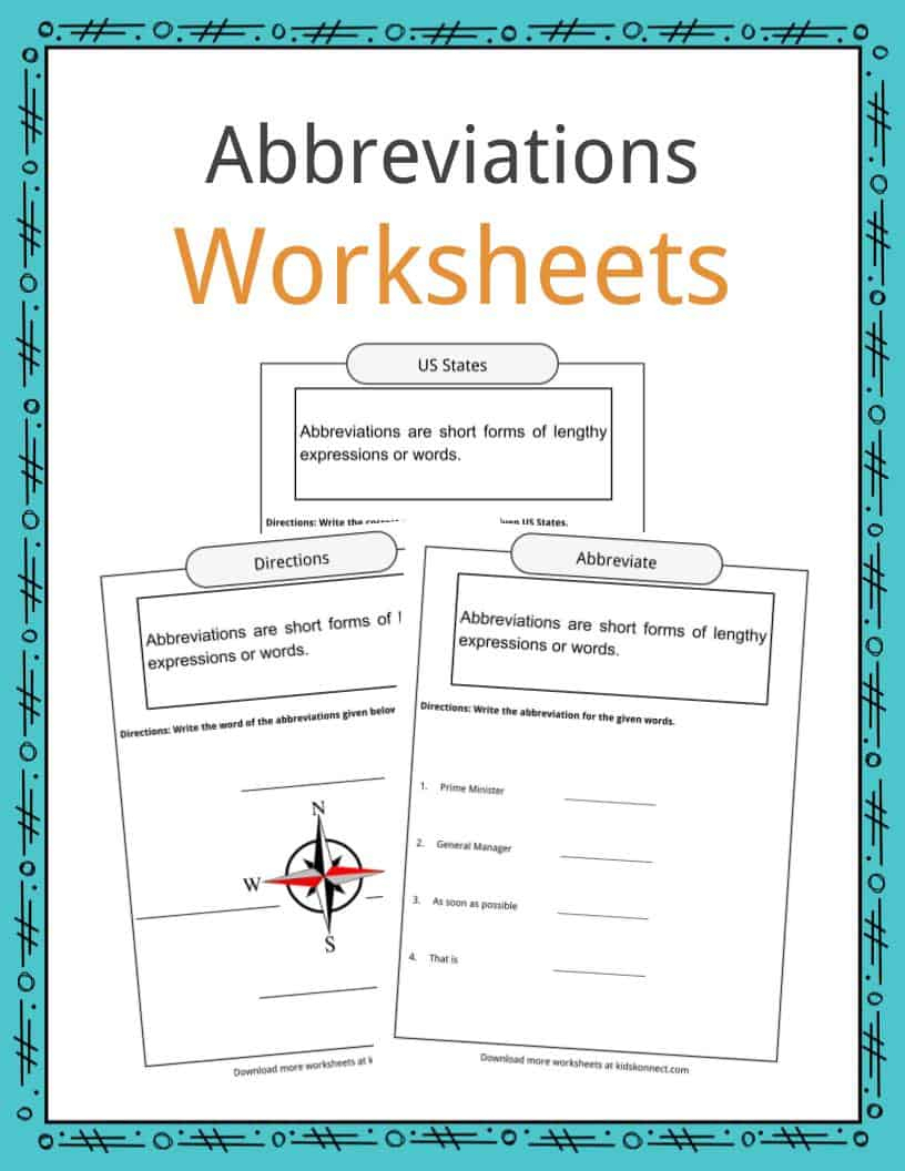 Abbreviations Worksheets, Examples &amp;amp; Definition For Kids | Free Printable Abbreviation Worksheets