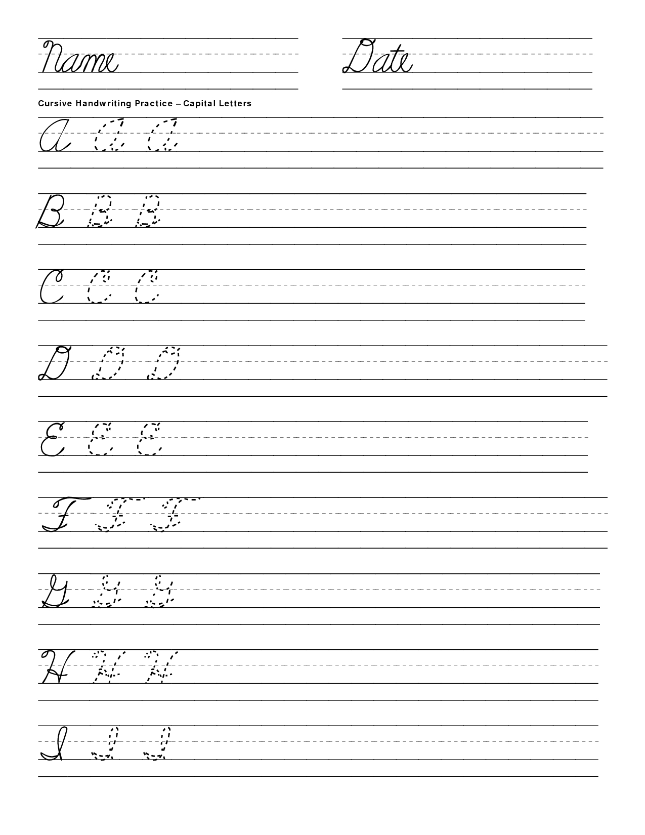 Cursive Worksheets Alphabet