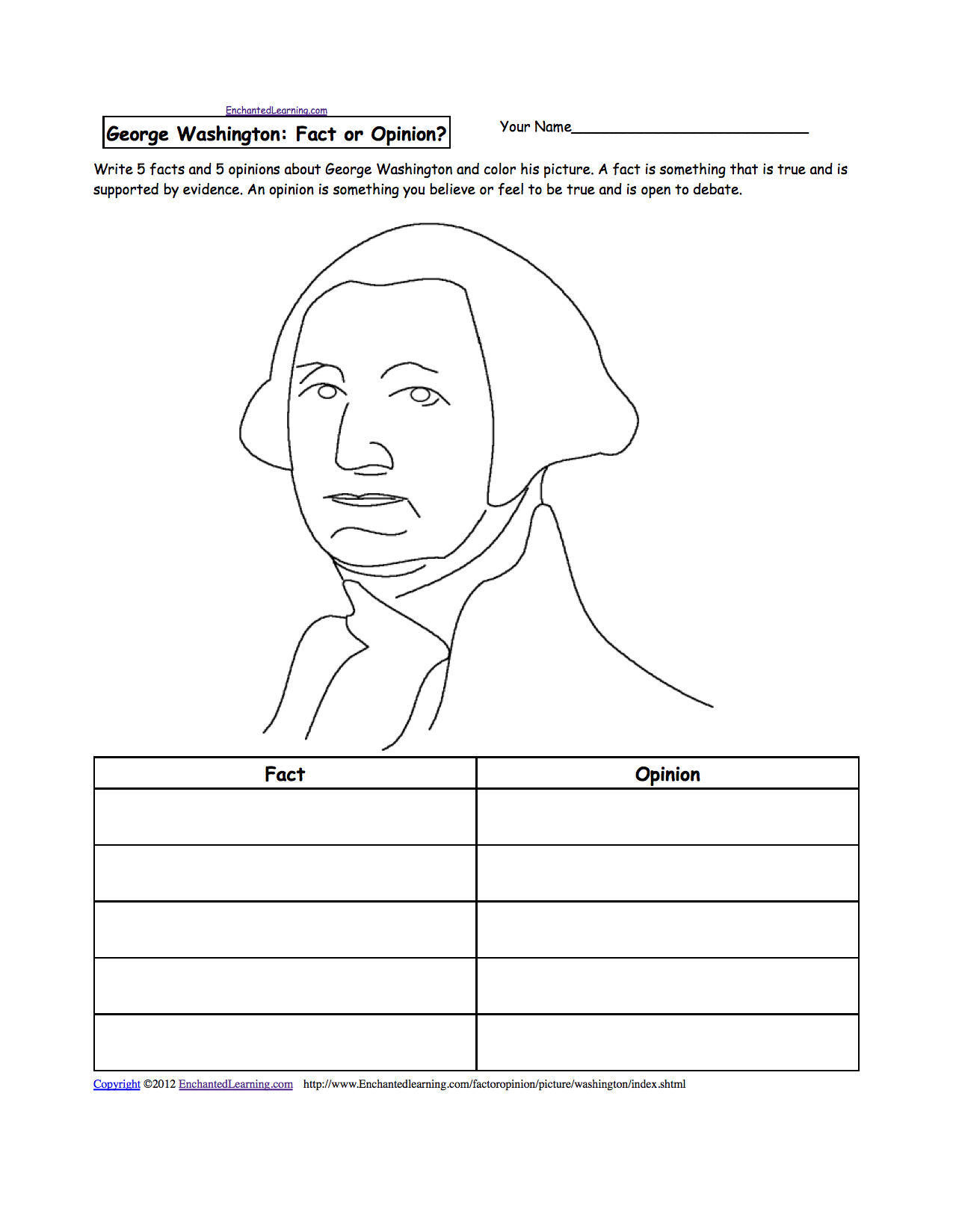 Activities, Worksheets And Crafts For Presidents Day - Enchanted | George Washington Printable Worksheets