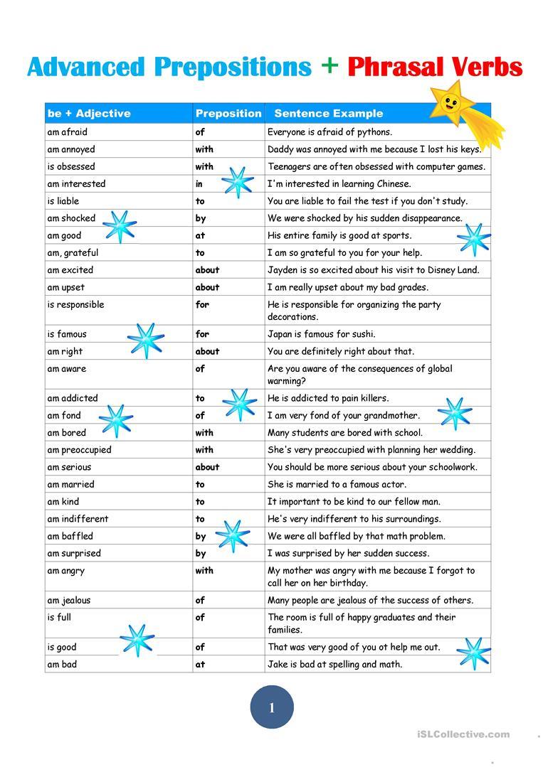 Advanced Prepostions Worksheet - Free Esl Printable Worksheets Made | Advanced Esl Grammar Printable Worksheets