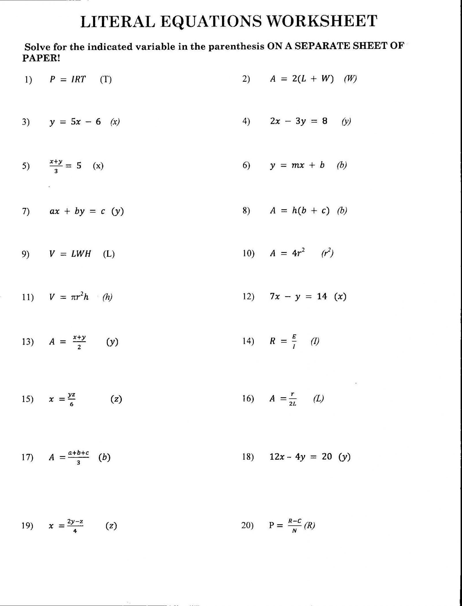 Algebra: 9Th Grade Math Worksheets Printable Algebra Worksheet | Printable College Math Worksheets