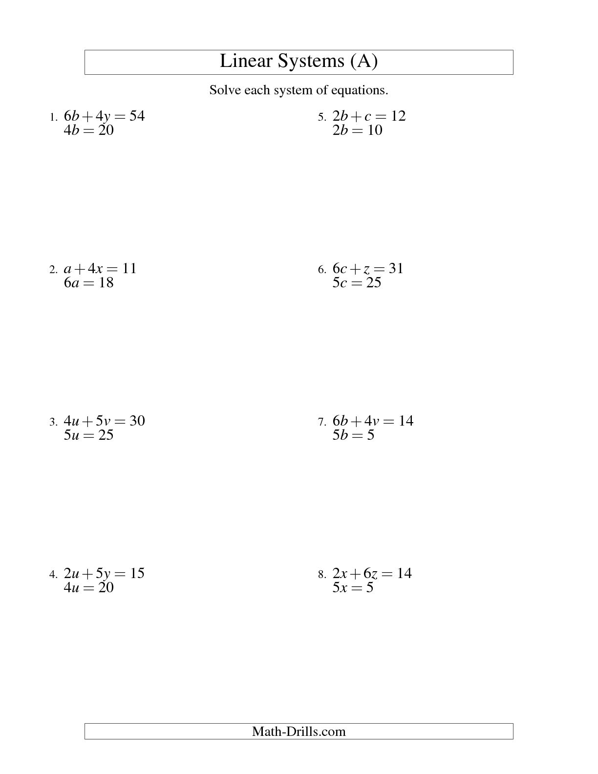 Printable Solving Equations Worksheets Printable Worksheets