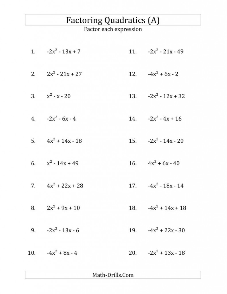 Pre Algebra Worksheets For 6th Graders