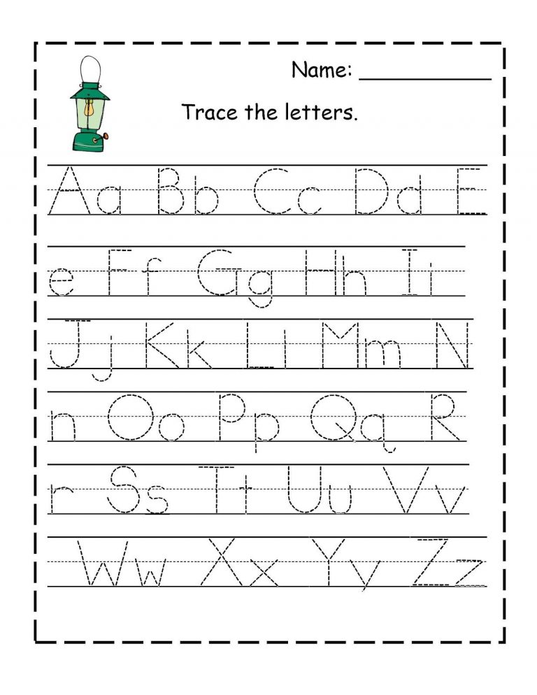 Alphabet Free Writing Worksheets For Kindergarten Handwriting Free