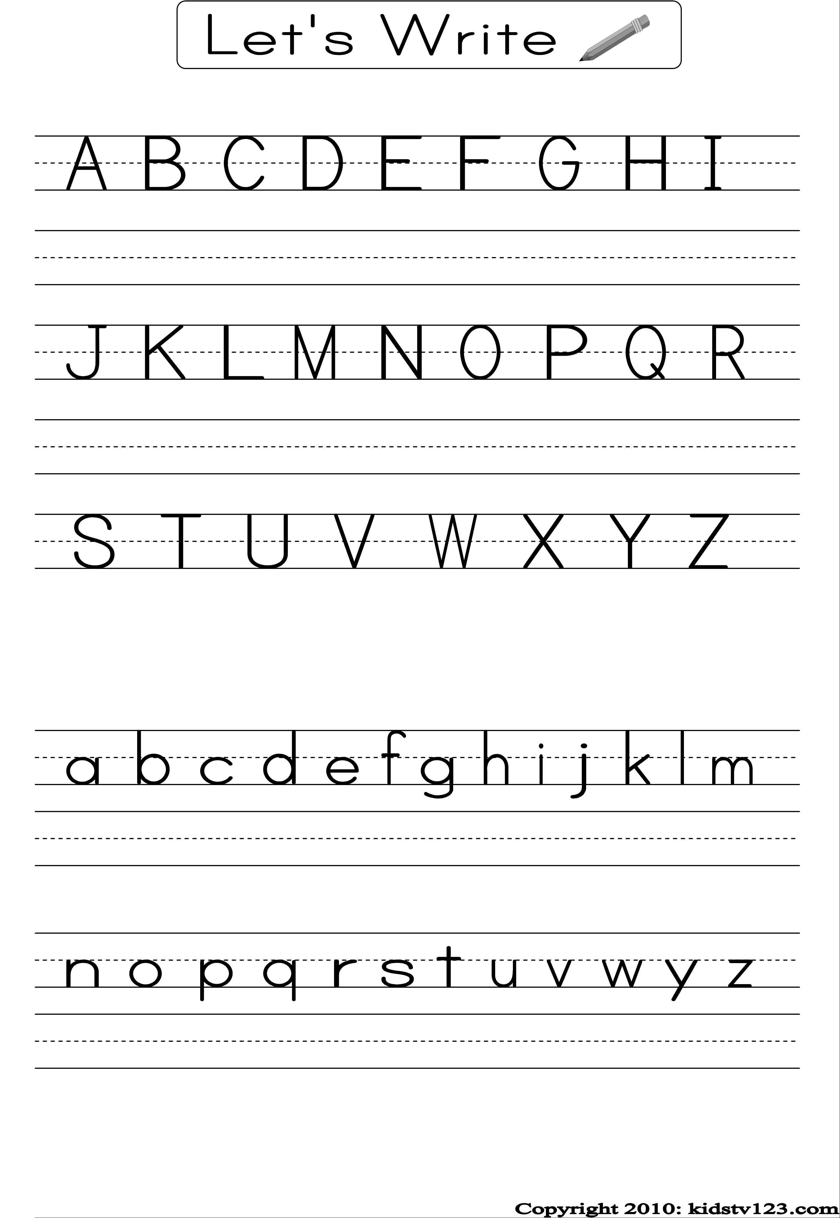Alphabet Writing Practice Sheet | Alphabet Reinforcement | Alphabet | Free Printable Handwriting Worksheets For Kids