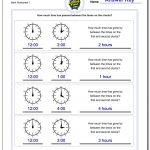 Analog Elapsed Time | Free Printable Elapsed Time Worksheets For Grade 3