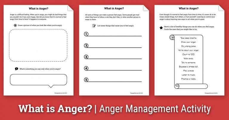 Anger Activity For Children: What Is Anger? (Worksheet) | Therapist Aid ...