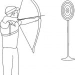 Archery Coloring Printable Page For Kids | Archery Printable Worksheets