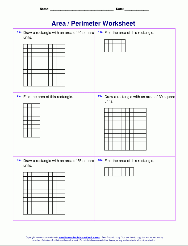 Free Printable Perimeter Worksheets 3Rd Grade Printable Worksheets