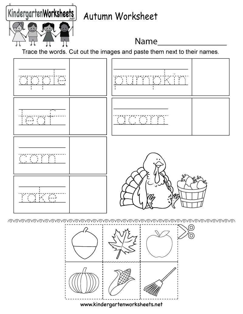 Autumn Worksheet - Free Kindergarten Seasonal Worksheet For Kids | Free Printable Fall Worksheets Kindergarten
