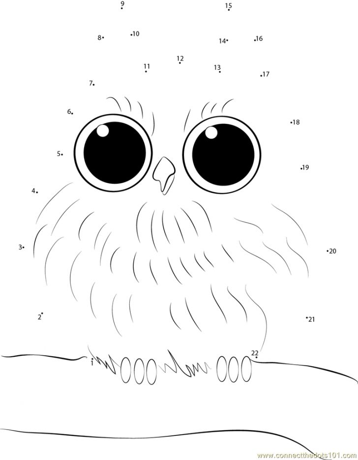Baby Owl Dot To Dot Printable Worksheet - Connect The Dots | Owl Babies ...
