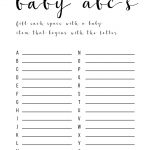 Baby Shower Games Ideas {Abc Game Free Printable}   Paper Trail Design | Free Baby Shower Games Printable Worksheets