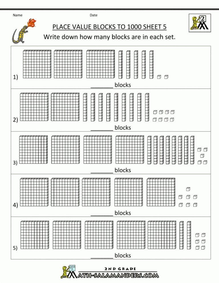 Base Ten Blocks Worksheets - Siteraven - Free Printable Base Ten | Free ...