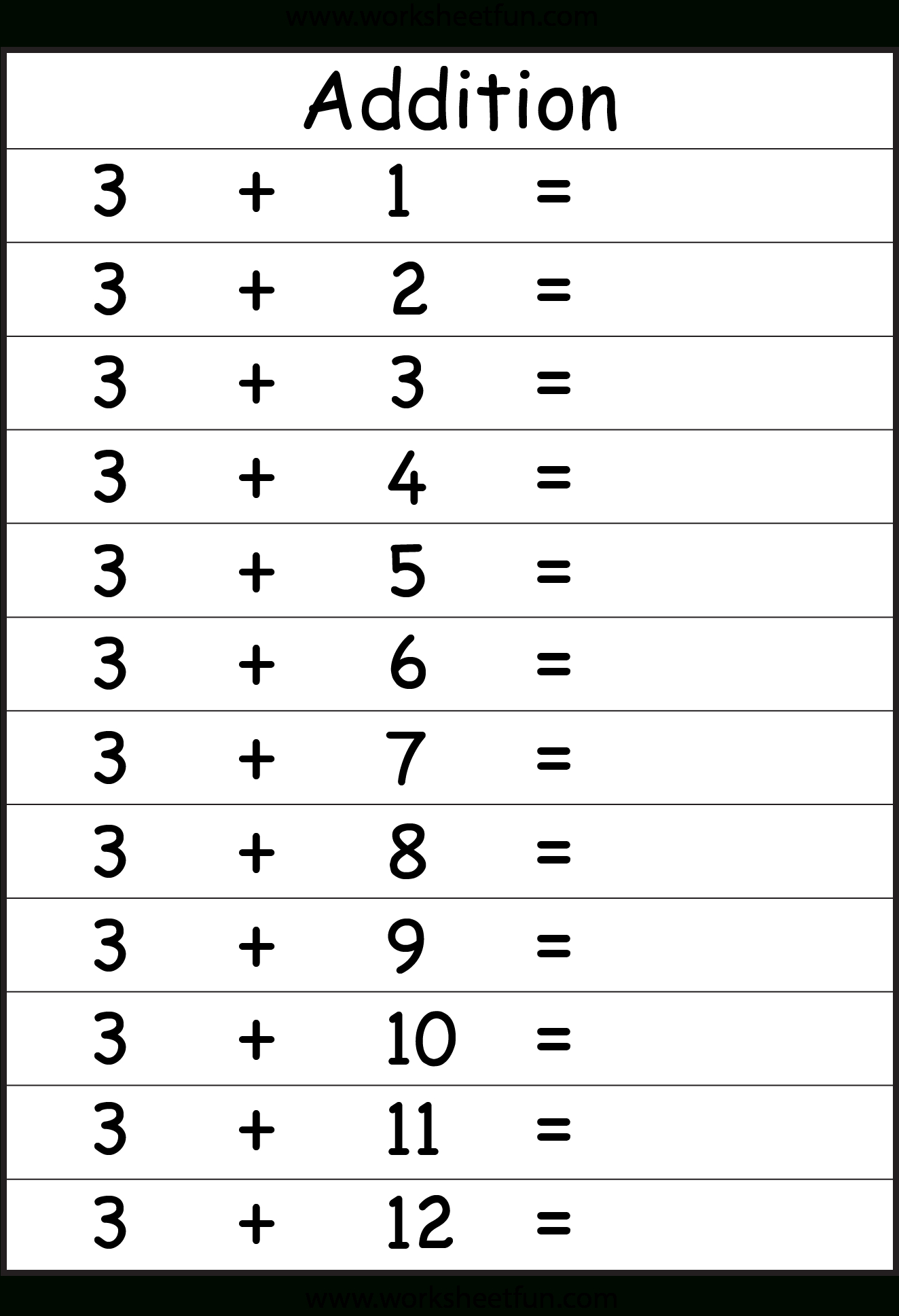 Basic Facts Worksheets Printable Printable Worksheets