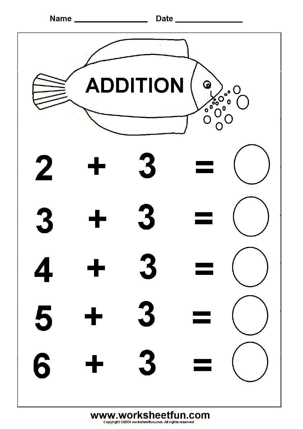 Beginner Addition – 6 Kindergarten Addition Worksheets / Free | Free Printable Simple Math Worksheets