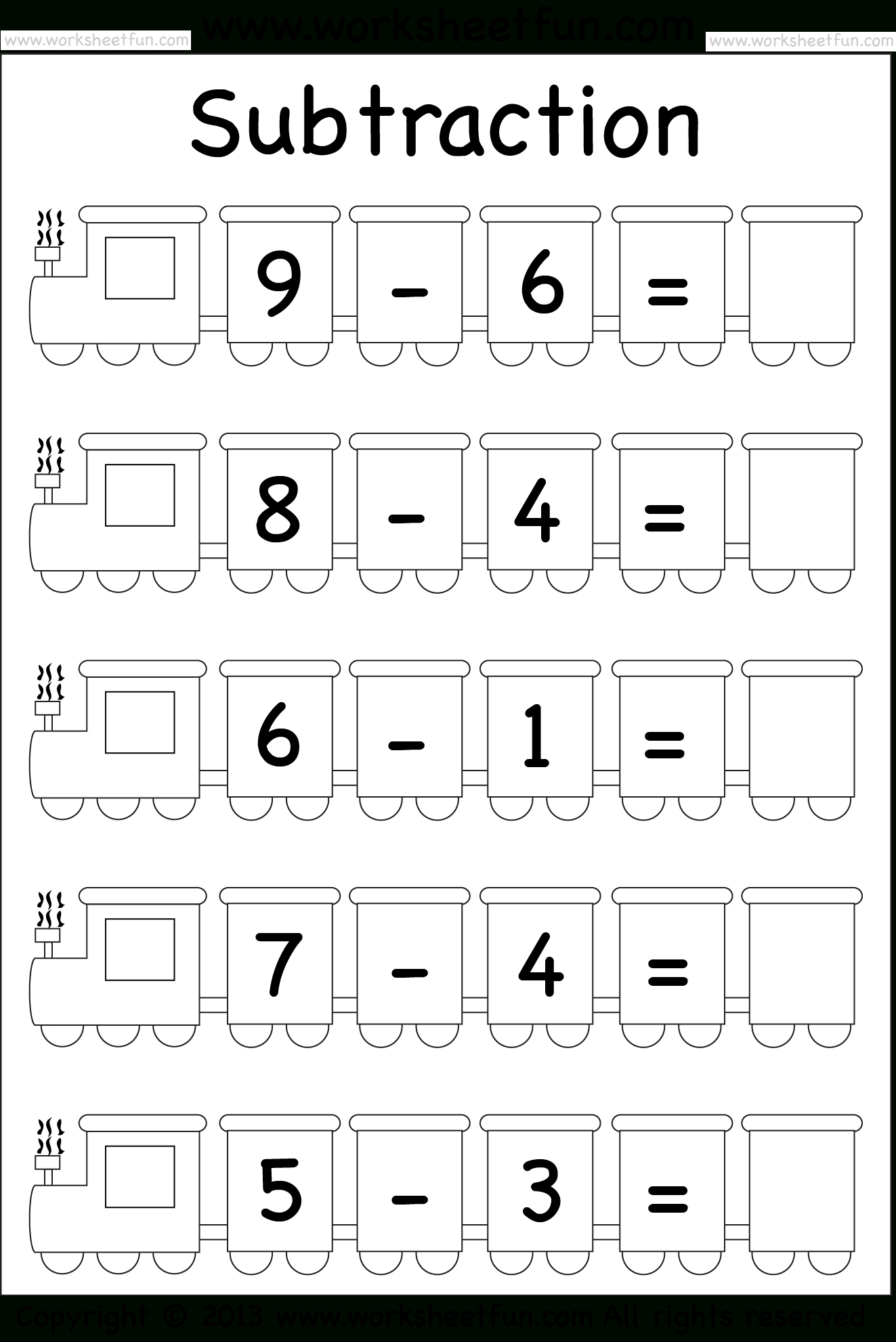 Beginner Subtraction – 5 Kindergarten Subtraction Worksheets / Free | Printable Subtraction Worksheets