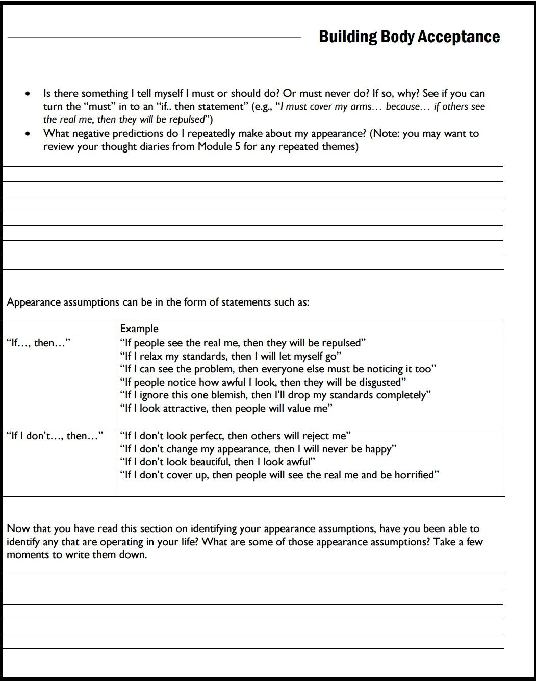 problem solving worksheets for adults with mental illness