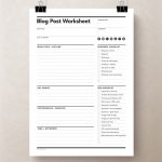 Blog Planner Worksheet, Blog Worksheet | Rumbledesignstore | Blog Worksheet Printable
