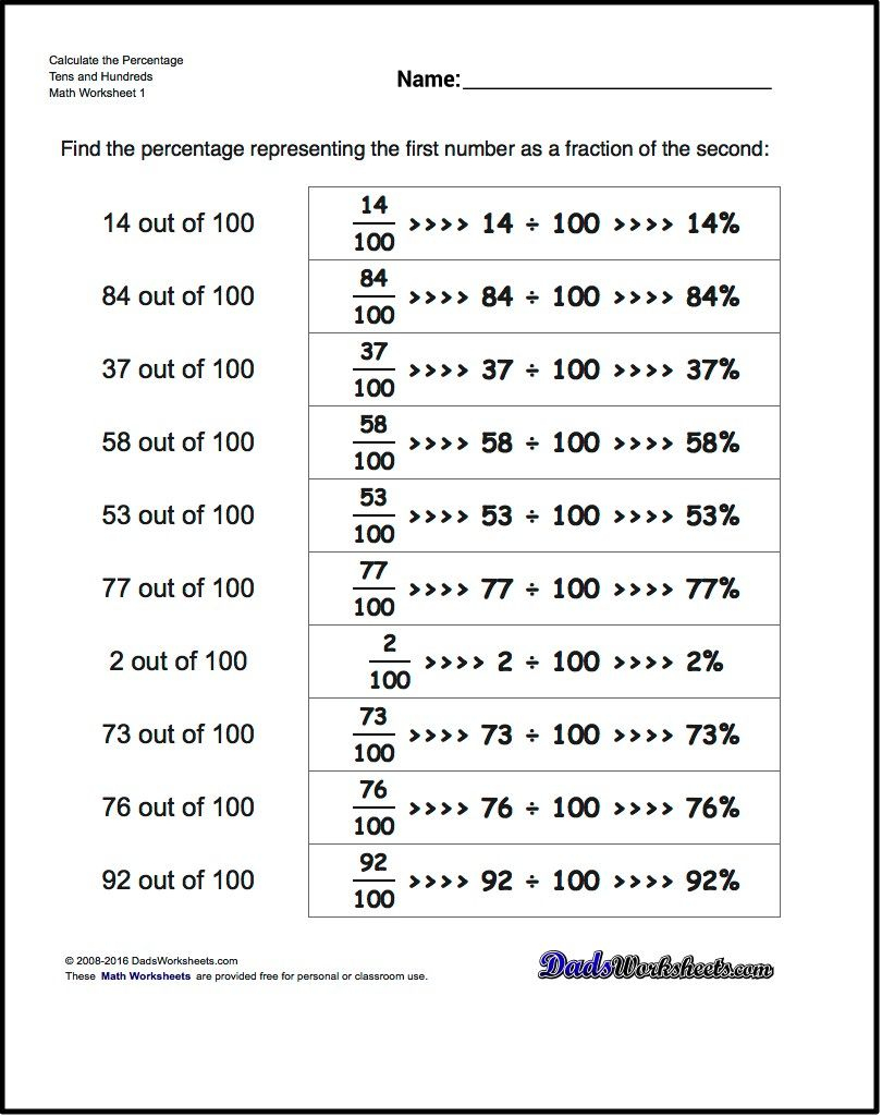 Calculate Percentage Worksheets These Practice Worksheets Include | Printable Percentage Worksheets