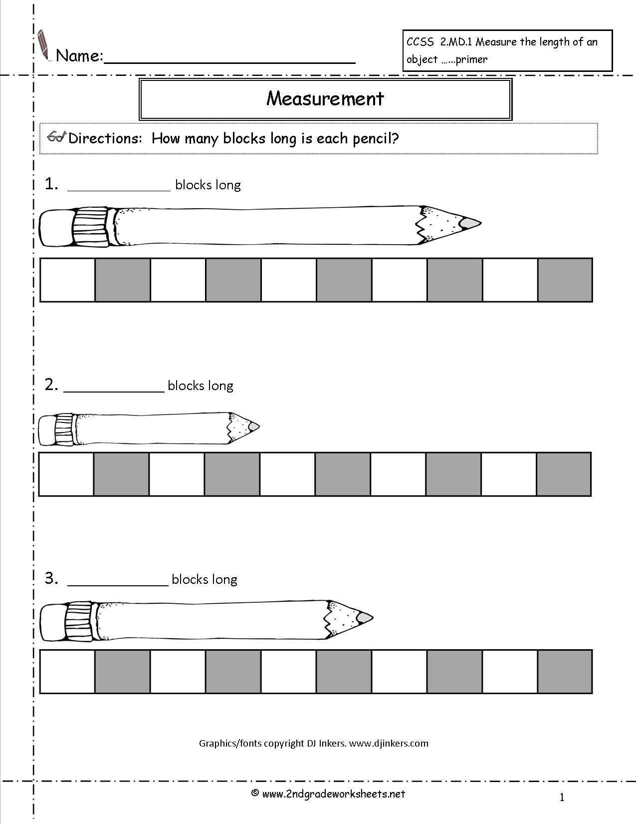 Grade 1 Measurement Worksheet