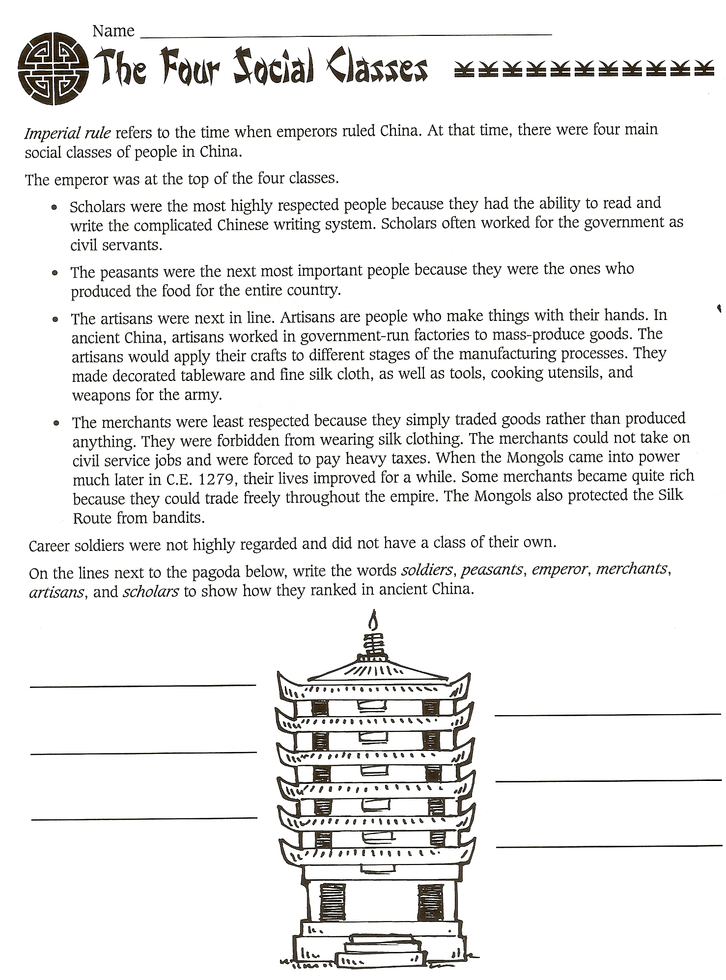 Chapter 5 Ancient China | Mr. Proehl&amp;#039;s Social Studies Class | Ancient China Printable Worksheets