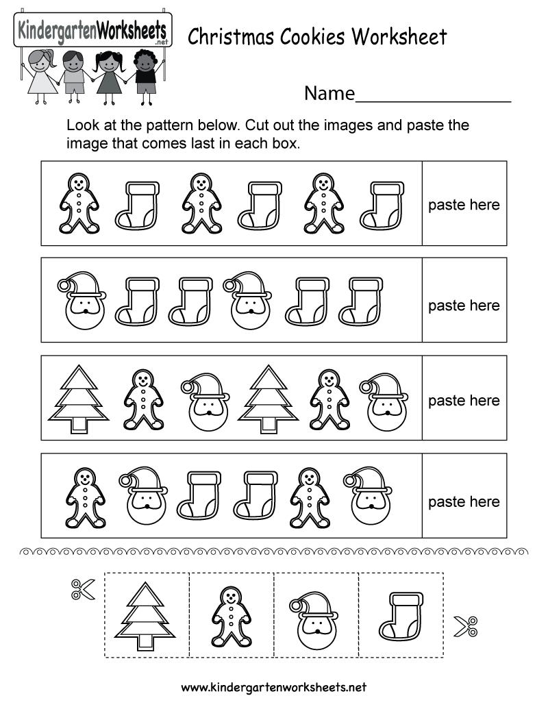Christmas Cookies Worksheet - Free Kindergarten Holiday Worksheet | Christmas Worksheets Printables For Kindergarten