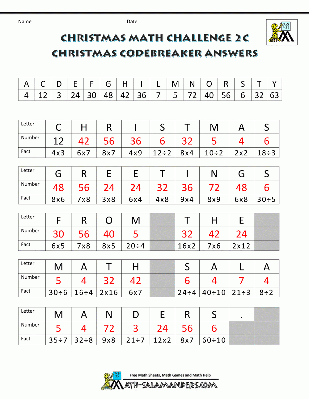 Christmas Math Worksheets | 4Th Grade Christmas Worksheets Printables
