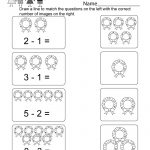 Christmas Subtraction Worksheet   Free Kindergarten Holiday | Free Printable Christmas Math Worksheets Kindergarten
