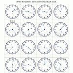 Clock Worksheets   To 1 Minute | Free Printable Telling Time Worksheets