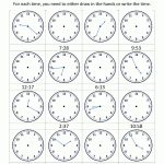 Clock Worksheets   To 1 Minute | Free Printable Time Worksheets For Kindergarten