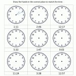Clock Worksheets   To 1 Minute | Kindergarten Clock Worksheet Printables