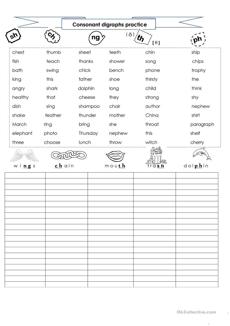 Digraphs Worksheets Free Printables Printable Worksheets Digraphs Worksheets Free Printables Printable Worksheets