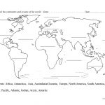 Continents And Oceans Blank Map Worksheet   Free Esl Printable | Continents Worksheet Printable