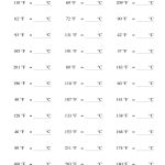 Converting From Fahrenheit To Celsius (A) | Temperature Conversion Worksheets Printable